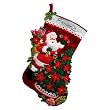 Bucilla Santa Poinsettia Tree StockingKit [Warning: Choking hazard small parts]