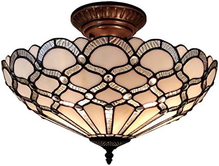 Amora Lighting Tiffany Style Jewel Semi Flush Mount