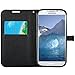 Galaxy S4 Case, by Ailun,Wallet Case,PU Leather Case,Credit Card Holder,Flip Cover Skin[Black] with Screen Protector and Styli Pen