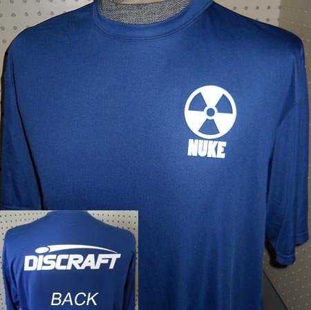 Discraft Rapid Dry Performance T-Shirt - Nuke Logo - Blue - XL