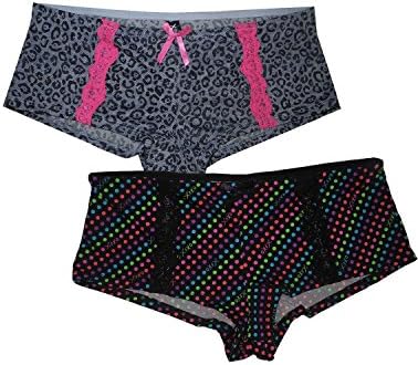 (Pack of 2) XOXO Womens Soft Boy Shorts Underwear Panties 1X Multicolor