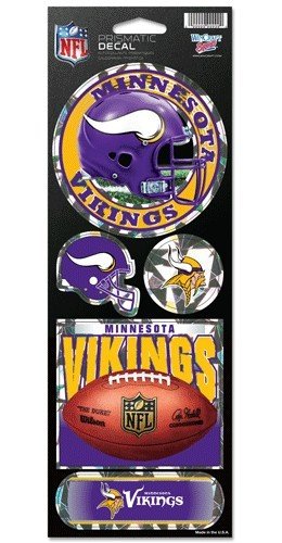 NFL Minnesota Vikings Prismatic Stickers, Team Color, One Size