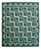Quilt Twin Green Log Cabin