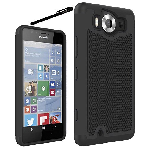 Lumia 950 Case, Microsoft Lumia 950 Case Cover Accessories - Shock-Absorption Dual Layer Defender Protective Case Cover For Microsoft Lumia 950 (2015 Release) - Black