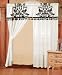 2 Panel Black and White Floral Window Curtain / Drape Set with Valance-treatment Draperies