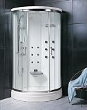 LineaAqua Charlotte 40 x 40 Corner Shower Enclosure, 12 Body Sprays, Hand Shower, Seat, Overhead Rain Shower