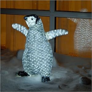 Giant Commercial Acrylic LED Baby Penguin Christmas Display - 688 LED Lights