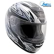 HAWK Snell/DOT Approved Black with Silver Full Face Motorcycle Helmet - Size : Medium