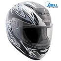 HAWK Snell/DOT Approved Black with Silver Full Face Motorcycle Helmet - Size : Large