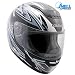 HAWK Snell/DOT Approved Black with Silver Full Face Motorcycle Helmet - Size : Medium