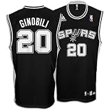 Manu Ginobili Jersey: adidas Black Replica #20 San Antonio Spurs Jersey - Medium