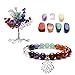 CrystalTears 7 Chakra Gems Set,Money Tree+ Irregular Chakra Stones+ Chakra Bracelet Lotus Pendant Reiki Healing Crystal Feng Shui Spiritual Decor Ornaments