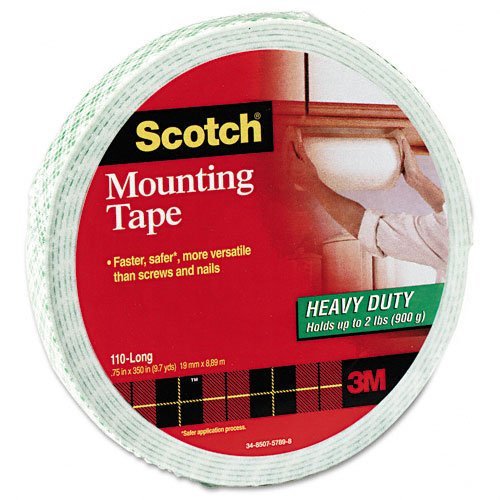 Scotch Products - Scotch - Foam Mounting Double-Sided Tape, 3/4 Wide x 350 Long - Sold As 1 Roll - Faster, safer, more versatile than screws and nails. - Double-sided, high-density foam tape has a long-lasting adhesive for secure bonding. - Readily mounts to a variety of surfaces. - Great for mounting signs, plaques, picture frames, name plates and more! -