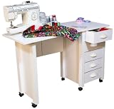 Venture Horizon 1017-11WH Mobile Desk Center Craft Room Furniture