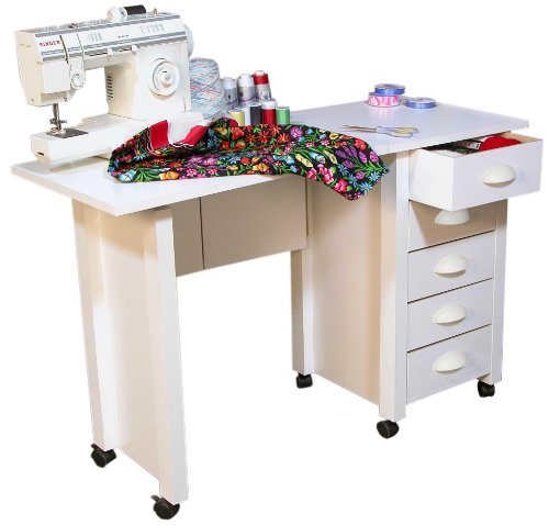 Venture Horizon 1017-11WH Mobile Desk Center Craft Room Furniture
