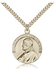 Free Engraving Included Medal-Gold Filled St. Saint John Neumann Pendant 1 x 7/8" 4230GF w/24" Curb Chain w/BoxCatholic Education
