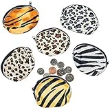 Fun Express Plush Animal Print Coin Purses (1 Dozen)
