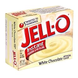 Jell-O Instant Pudding & Pie Filling, White Chocolate, 3.3-Ounce Boxes (Pack of 24)