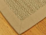 Coastal Seagrass Rug 6x9 - Sage/Khaki, Non-Slip Backing