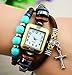 R.M. Fashion Lady Weave Leather wrap around Bracelet Watch,C26