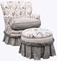 Angel Song Black Toile Princess Adult Rocker Glider Chair - Down Filled
