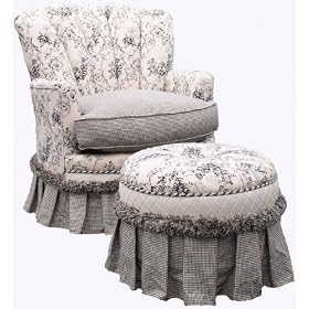 Angel Song Black Toile Princess Adult Rocker Glider Chair - Down Filled by Angel Song