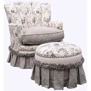 Angel Song Black Toile Princess Adult Rocker Glider Chair - Down Filled by
