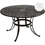 Windham Castings Scroll Dining Table With 48 Inch Round Woven Table, White