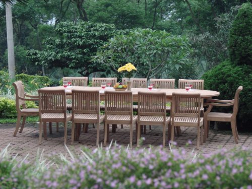 Grade-A Teak Wood luxurious 11 pc Dining Set : Large 117