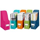 Whitmor 6754-372-5 Plastic Magazine Organizers, Set of 5, Assorted colors