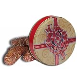 1 and 1/2 lb Bavarian Style Cinnamon Roasted Almonds Tin - Red Bow