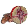 1 and 1/2 lb Bavarian Style Cinnamon Roasted Almonds Tin - Red Bow