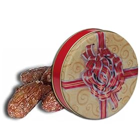 1 and 1 2 lb Bavarian Style Cinnamon Roasted Almonds Tin - Red Bow by Catoctin Kettle Korn