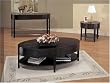Cappuccino Finish Wood Curved Design 3 Piece Occasional Table Set By Coaster Furniture
