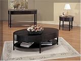 Cappuccino Finish Wood Curved Design 3 Piece Occasional Table Set By Coaster Furniture