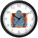 Buddha or Budha or Budda Wall Clock by WatchBuddy Timepieces (Black Frame)