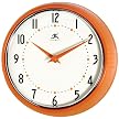 Retro Orange Metal 9.50" Wall Clock