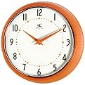 Retro Orange Metal 9.50" Wall Clock