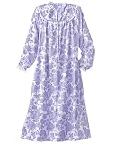 National Monotone Floral Flannel Gown