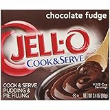 Jell-O Cook and Serve Pudding and Pie Filling, Chocolate Fudge, 3.4-Ounce Boxes (Pack of 6)