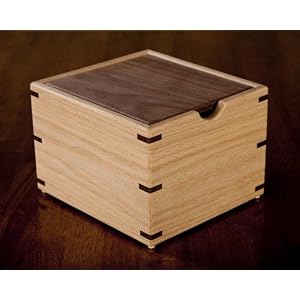 4 X 6 Oak w  Walnut Lid Recipe Card Box by 