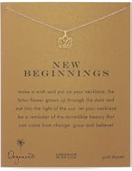 Dogeared "Reminders" Rising Lotus Gold Charm Necklace