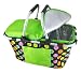 Neon Polka Dot Quilted Insulated Market Basket Cooler Lime