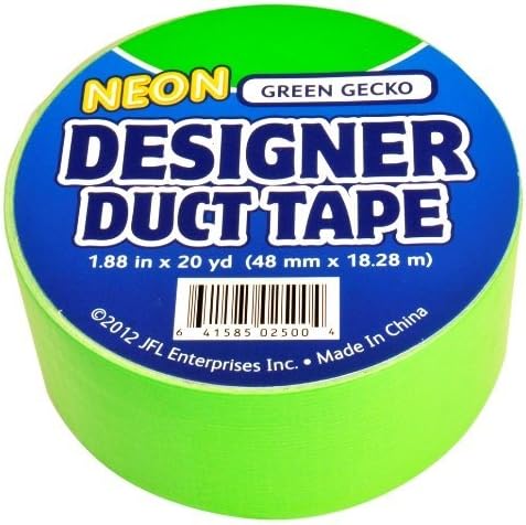 Designer Duct Tape 2500 Green Gecko Duct Tape, Pack of 5