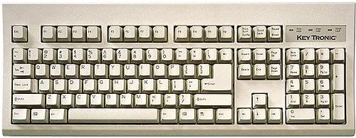 Keytronic PS2 Compact Keyboard, 104-Key, Gray