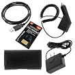 Rapid Car Charger with IC Chip + Home Travel Charger + USB Data Cable + Internal Antenna Reception Booster Sticker + Black Universal Horizontal Leather Pouch Case by GTMax for Nokia N97