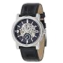 Fossil, Men's, Open Cut, Blck Dial, Blck Lthr Band Watch # ME3003