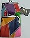 Multi Color Patched Lamb Skin Cigarette Case with Zipper Pocket and Lighter Case Fit 100 and 120's