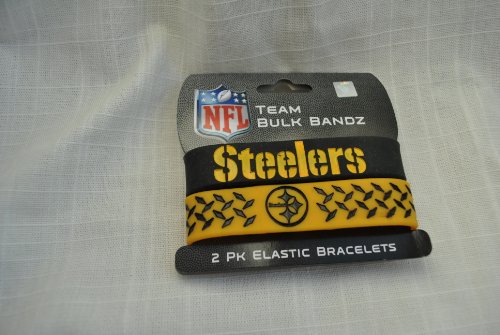 Pittsburgh Steelers Big Logo NFL Bulky Bandz Bracelet 2 pack *NEW*