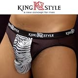 King Style網ポケット付爽快パンツ ブリーフ(上向き)黒 XLサイズ P-C3303-BK-XL